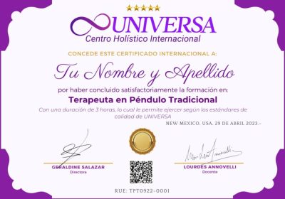 Curso Péndulo Tradicional - UNIVERSA Centro Holístico Internacional